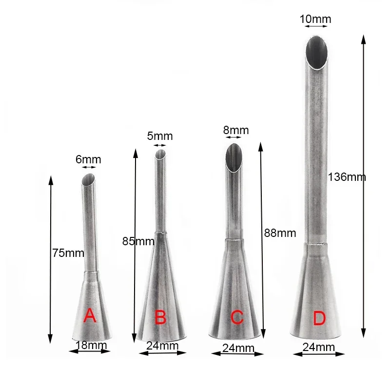 1-4 szt. Dysze do lukru kremowego ze stali nierdzewnej Eclair dysze do puszek Cupcake tuby do napełniania wtryskiwacz do ciasta strzykawka końcówki