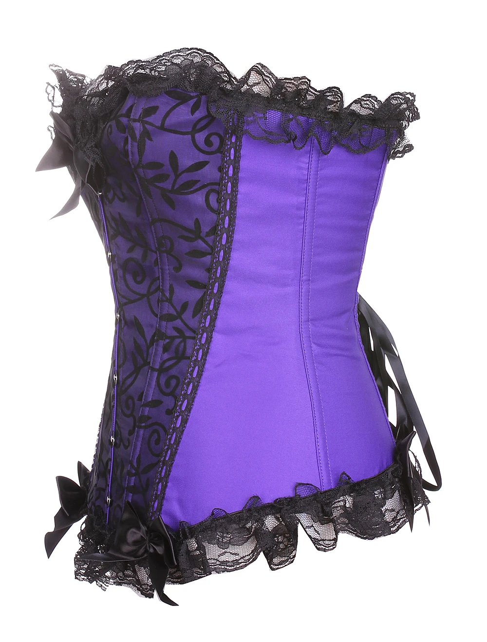 Women Victorian Jacquard Corset Vintage Overbust Corselet  Waist Bustier Top Basques