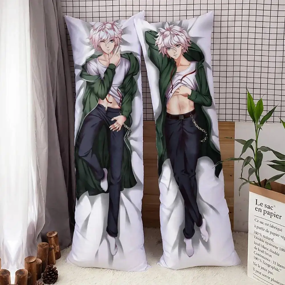 Anime Danganronpa Nagito Komaeda Dakimakura hombre Otaku Hing cuerpo funda de piel de melocotón cojín funda de almohada regalos