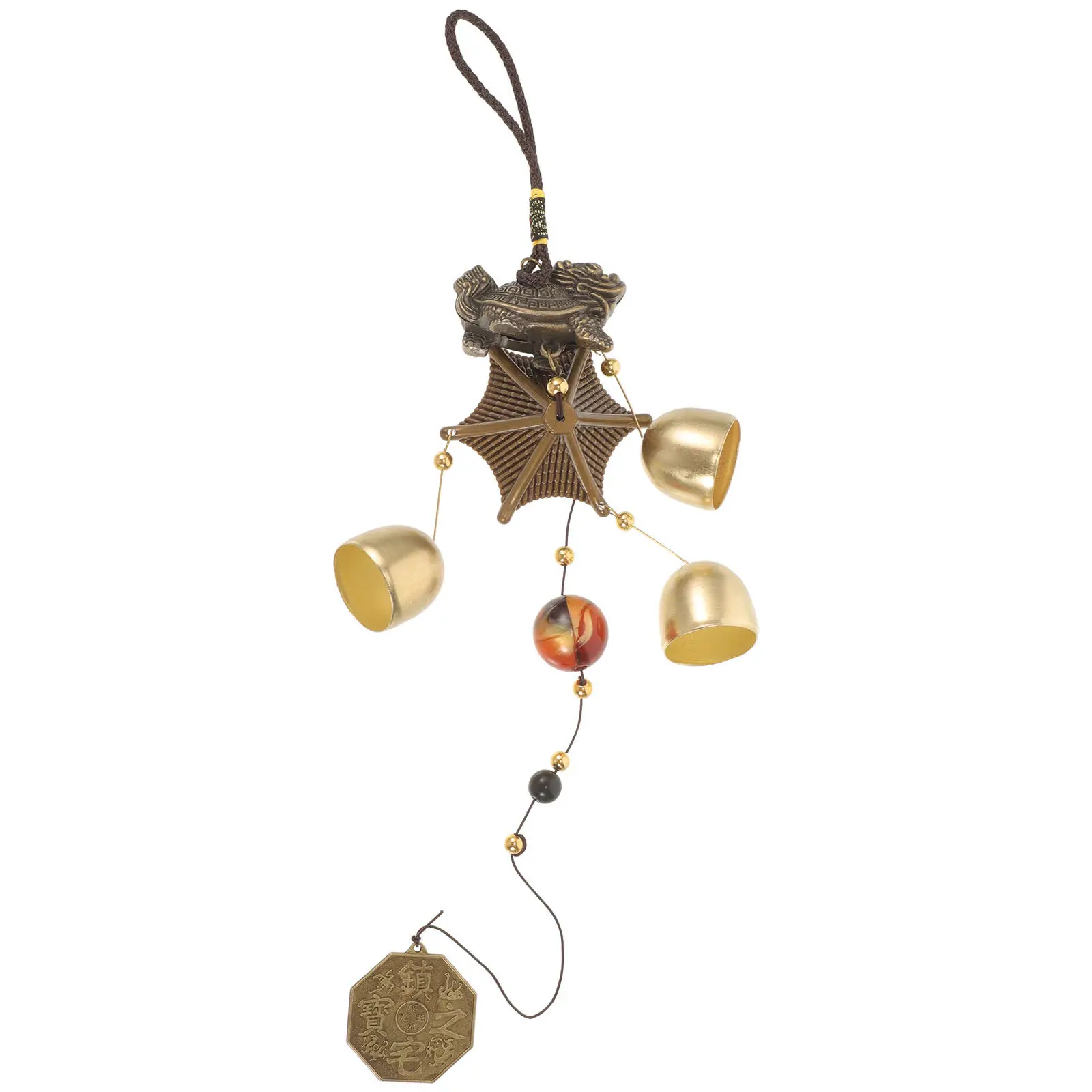 Dragon Turtle Car Rear View Mirror Accessories Alloy Hanging Ornament for Vehicle Interior Enhanced Visibility Wind Chime Style