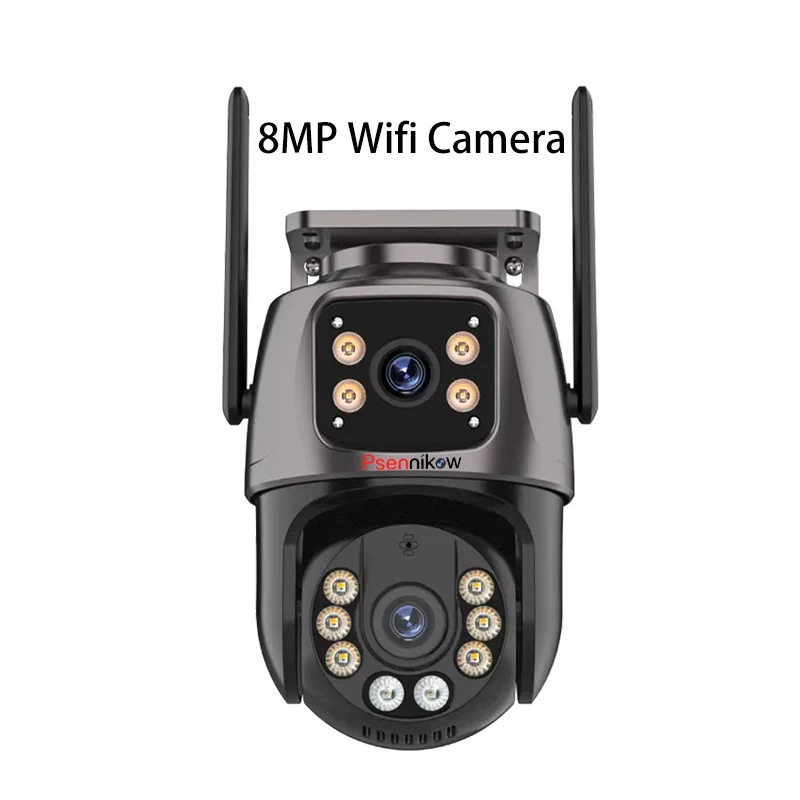 

4K Wifi PTZ Camera 8MP HD Outdoor Dual Lens Dual Screen AI Auto Tracking IP Camera CCTV P2P iCSee Audio Video Surveillance