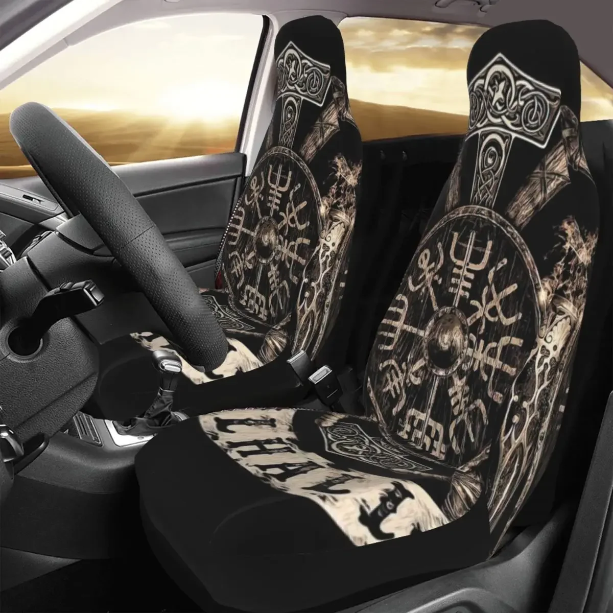 'Viking Vegvisir Shield' Car Seat Cover Custom Printing Universal Front Protector Accessories Cushion Set