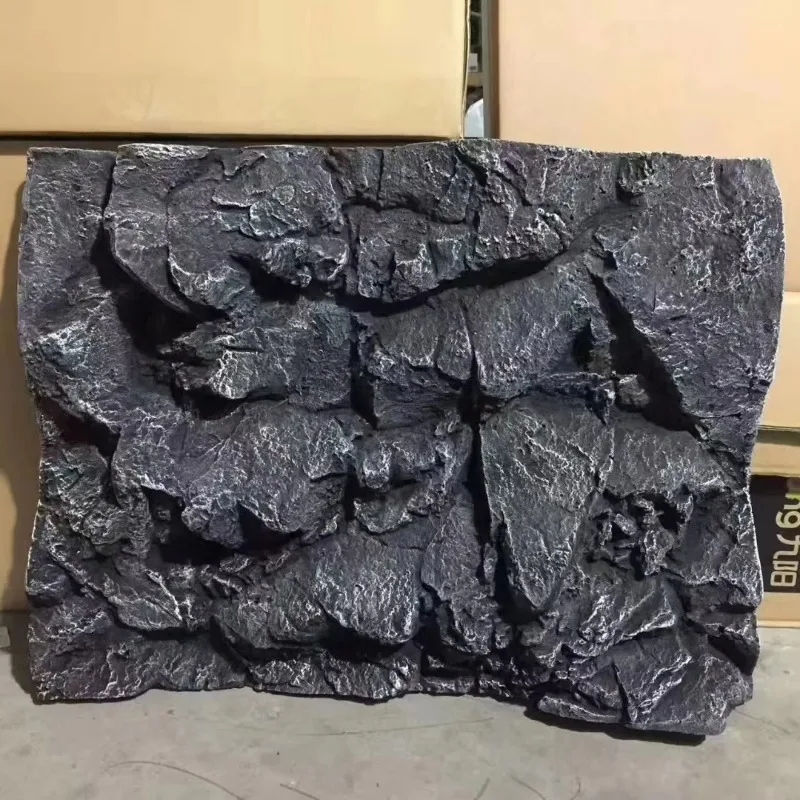 Aquarium fish tank blue dragon stone color has a strong three-dimensional background wall