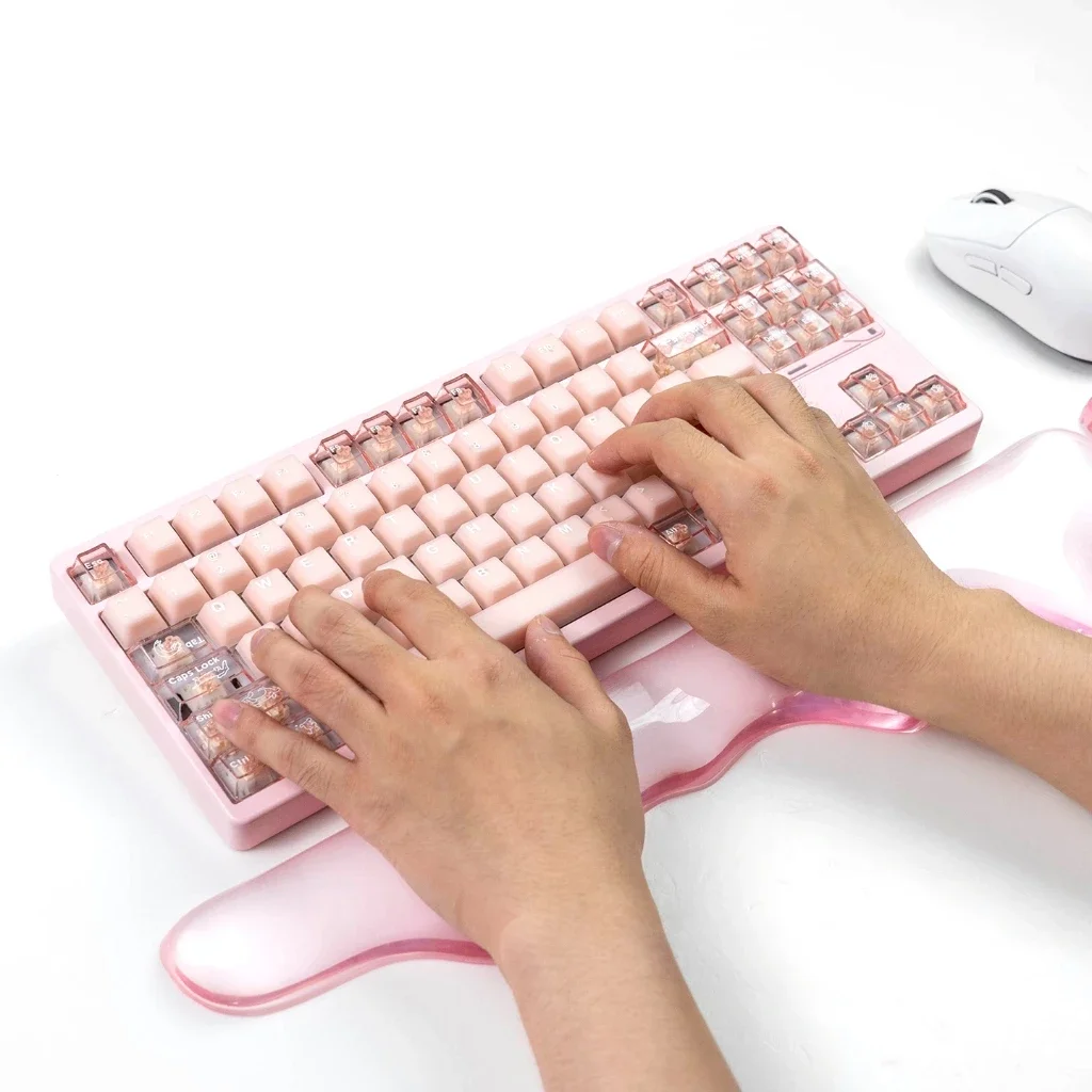 Keyboard Mouse Wrist Rest with Mouse Abstract Transparent Ergonomic Cute Mouse Wrist Pad Silicone Non-Slip for Computer Laptop