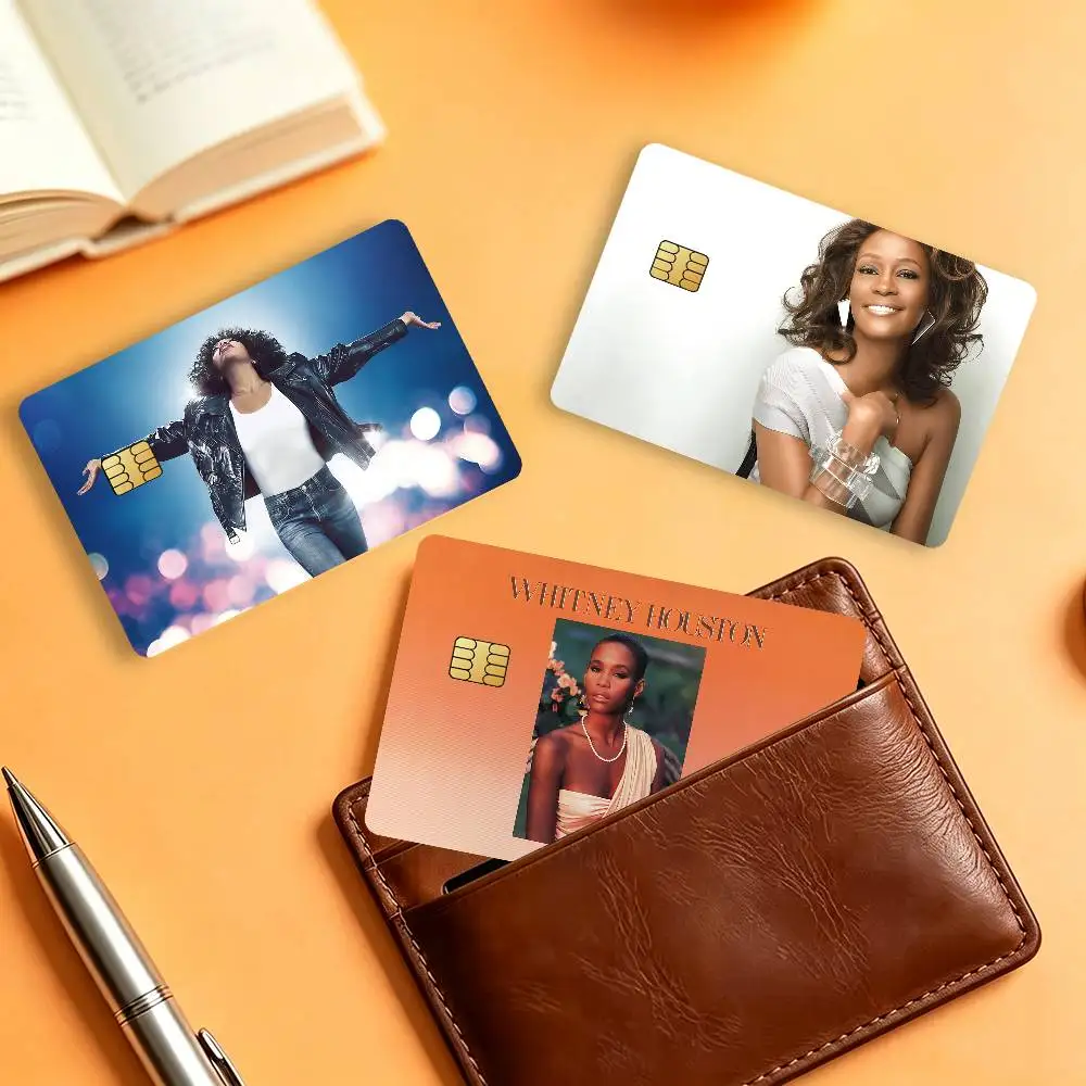 Singer W-Whitney H-Houston Waterproof Card Stickers For Credit Cards Debit Cards And Transit Cards 4pcs