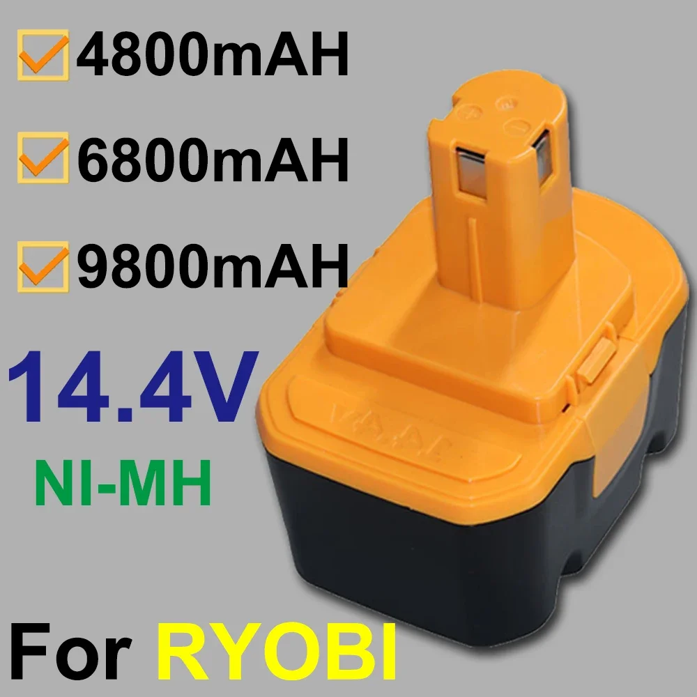 Batería de seguridad Compatible con Ryobi, 14,4 V, 6800mAh, R10521, RY6201, RY6202, 130224010, 130224011, 130281002, 1400144, 1314702