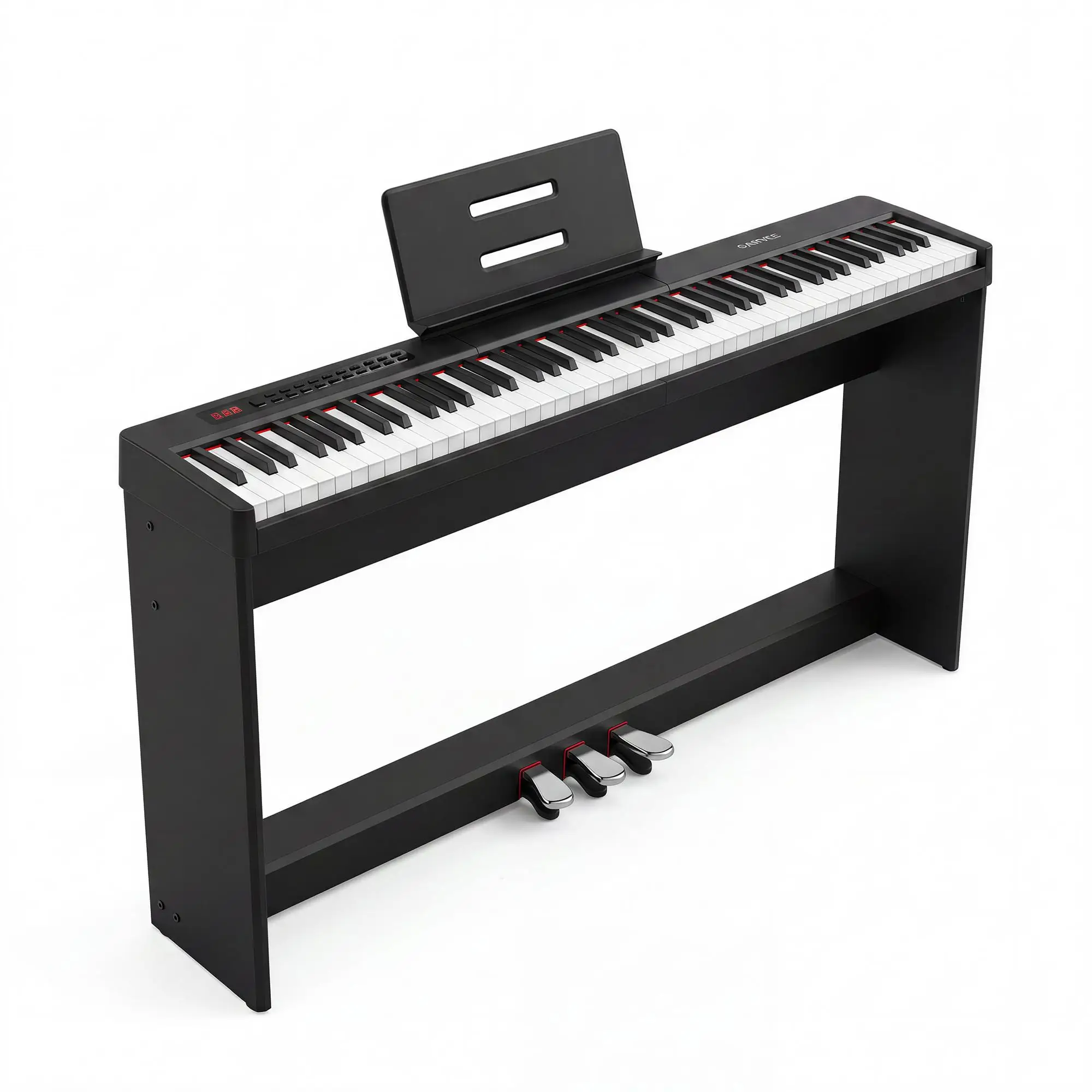 88-Key Weighted Digital Piano with Hammer Action – Upright Cabinet Design, Semi-Weighted Touch-Sensitive Keys, Triple Pedals – Standard Finish