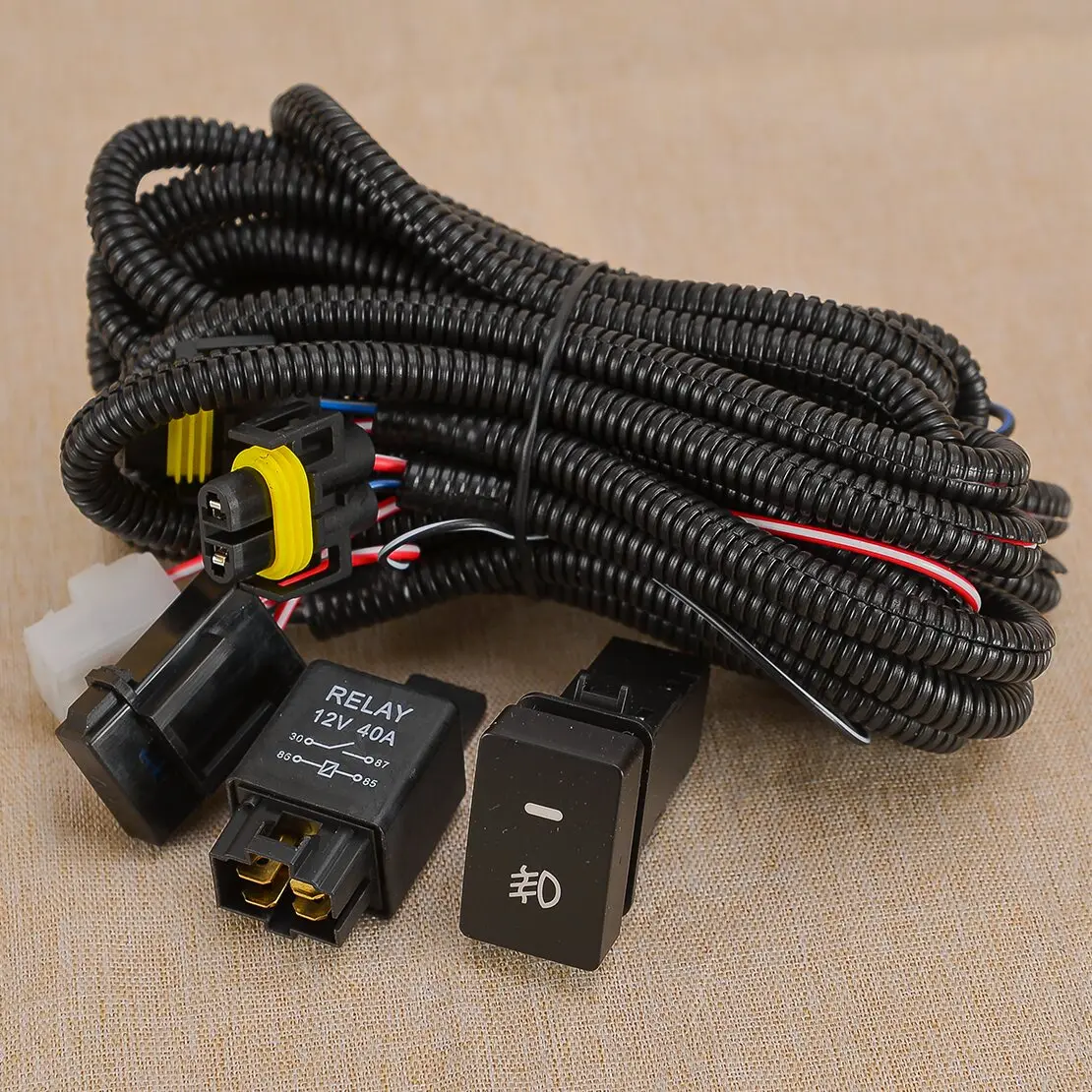 Nuevo kit de cableado de relé para interruptor de luces antiniebla LED H8 H11 compatible con Honda Accord CR-V Civic Acura TL ILX TSX RDX