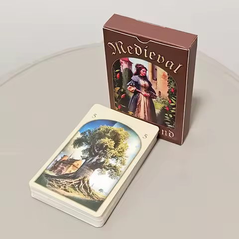 9*6cm Medieval Lenormand Oracle Deck 36 Pcs Cards Printed on 350GSM Double-embossed Cardstock