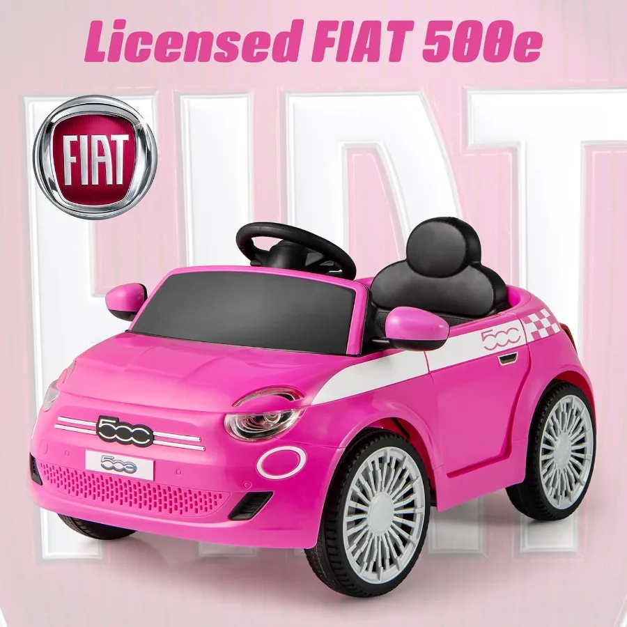 Carro push para crianças 3 em 1 licenciado Fiat 500e bebê deslizante andando com alça de controle de pais dossel ajustável apoio para os pés passeio