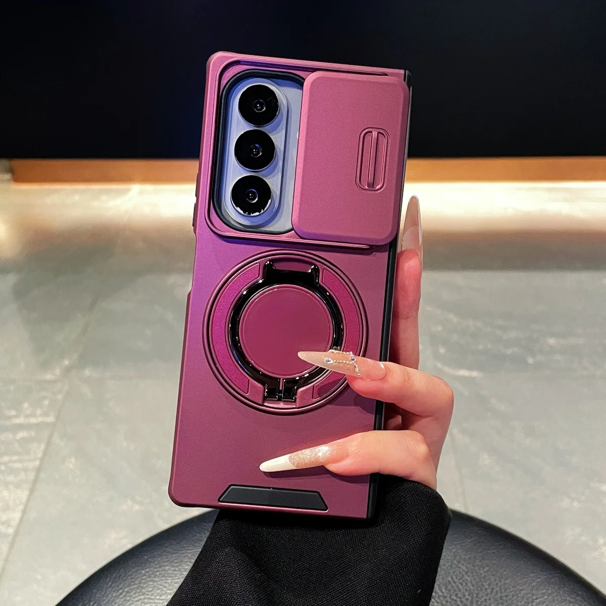 360° Rotation Stand Slide Camera Protect Magnetic Phone Case For Samsung Galaxy Z Fold 8 Ultra 7 Z Flip 7 FE 6 Shockproof Cover