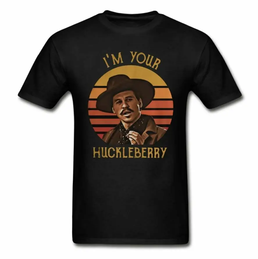 Doc Holliday Tombstone I’m Your Huckleberry Vintage Men's Cotton T Shirt