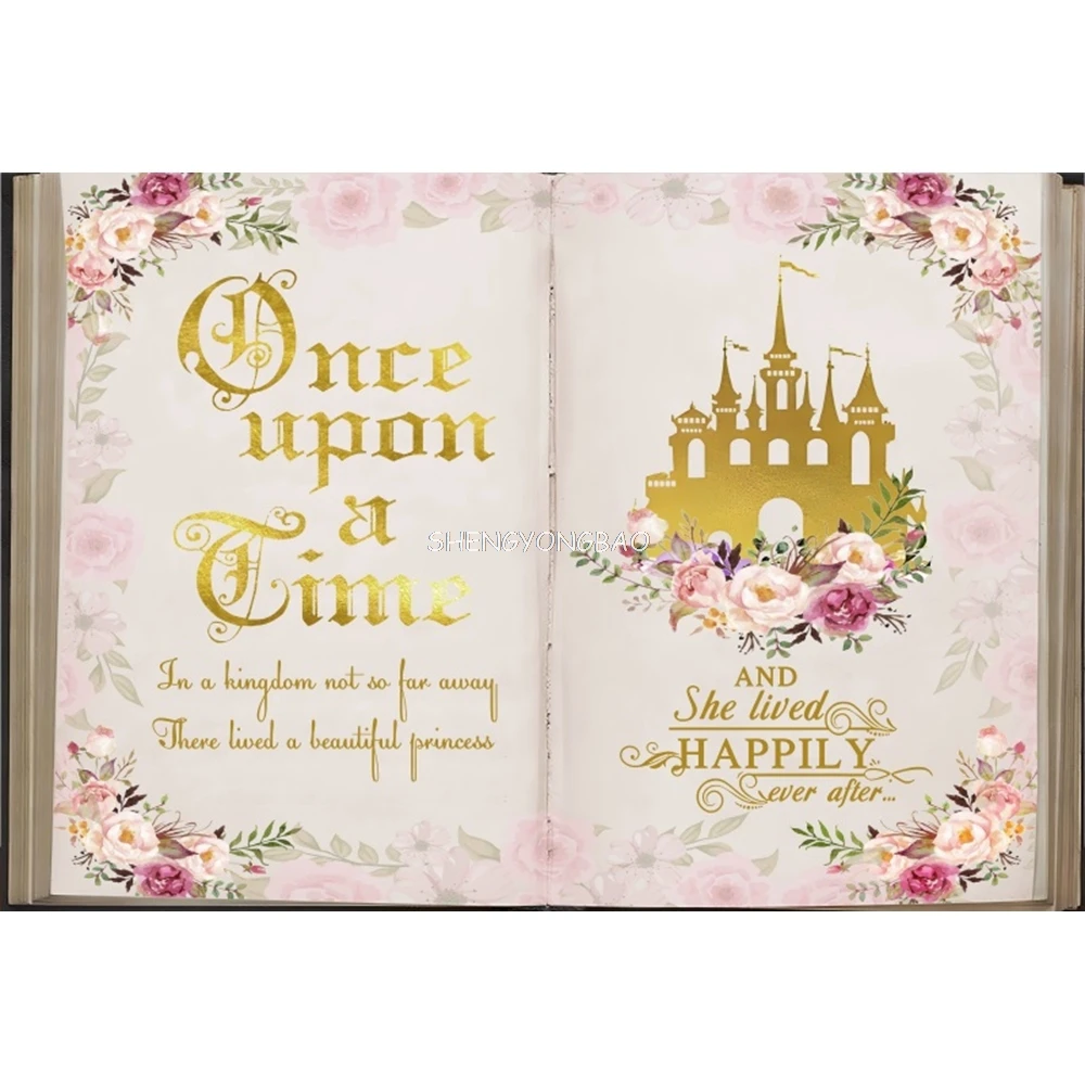 Baby 1st Birthday Once Upon a Time Backdrops For Photography Fairy Tale Book Castle Princess Party Decor Background Photo Studio