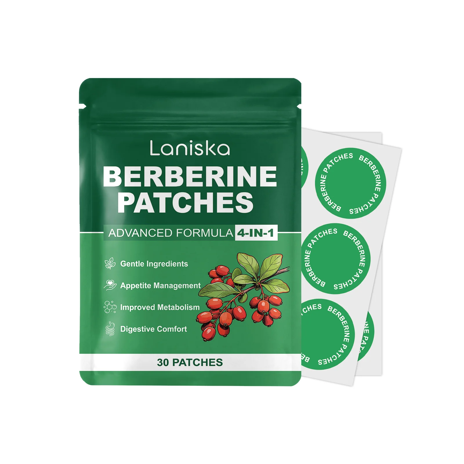 Berberine Transdermal Patches Weight Management Appetite Control Metabolic Energy Support Cellulite Burning Body Slimming Patch