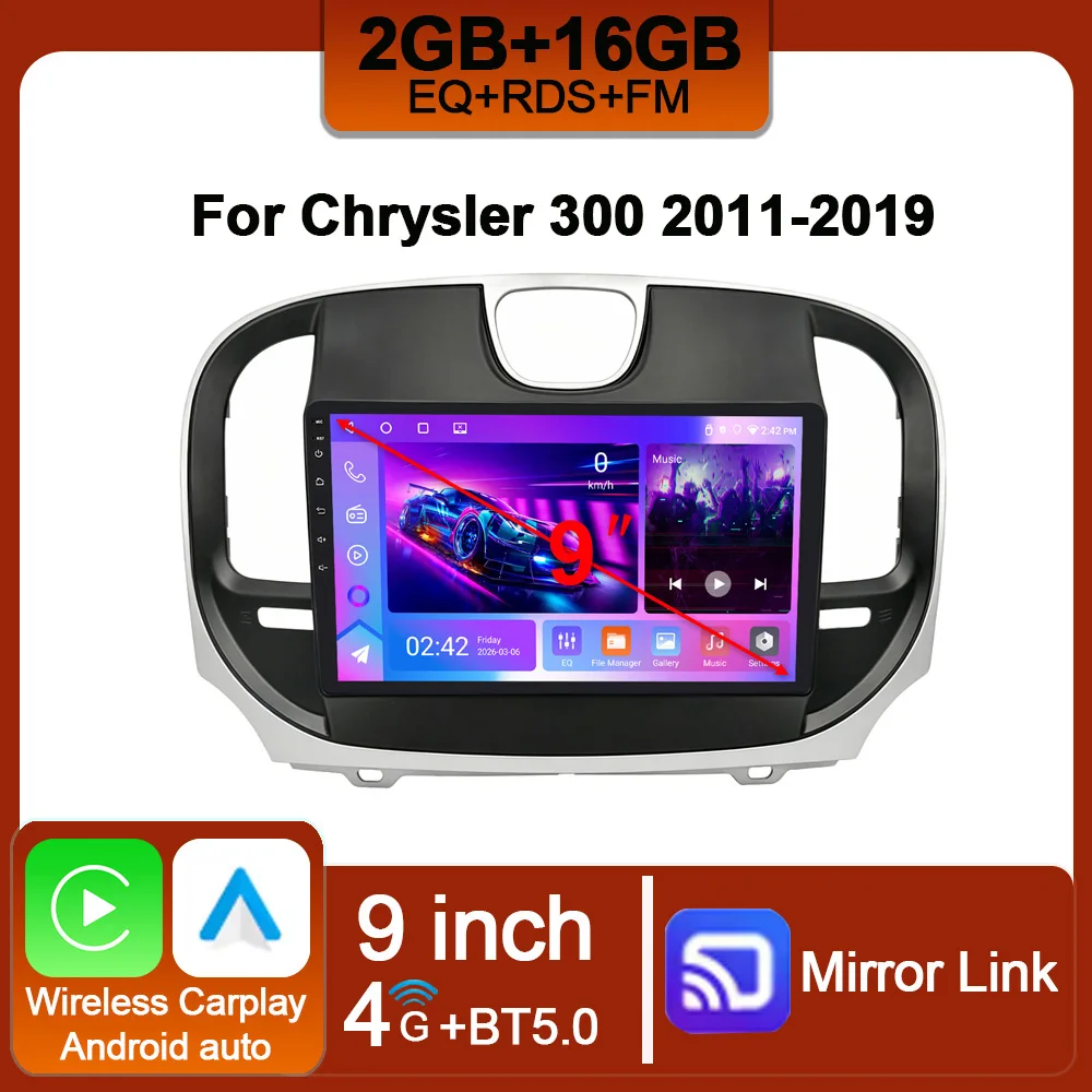 Android 11 For Chrysler 300 2011-2019 Car Radio Multimedia Player Touch Screen 5G Wifi Carplay Autoradio GPS BT