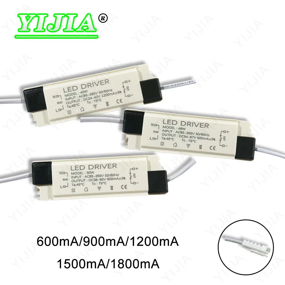 

LED Driver DC 54-87V 600mA 36-65V 900mA 24-42V 1200mA 1500mA 1800mA Lighting Transformers For 40W 48W 50W 60W Power Supply