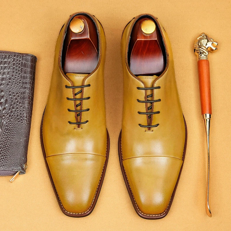 

Luxury Genuine Leather Mens Formal Shoes 2026 Autumn New Fashion Retro British Style Elegant Wedding Social Oxfords Shoes Man