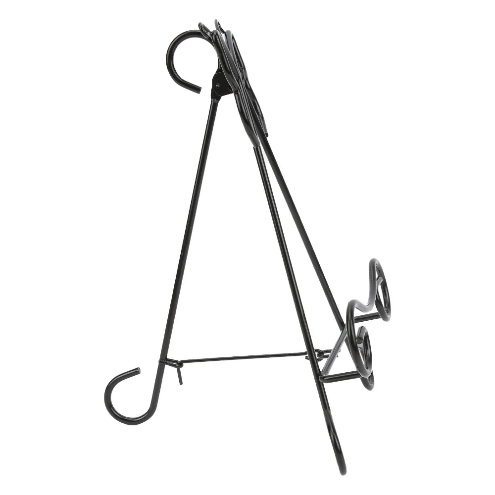 Black Photo Frame Stand Metal Solid Tabletop Picture Bracket Flat Support Vertical Desktop Photo Holder Award Showcase