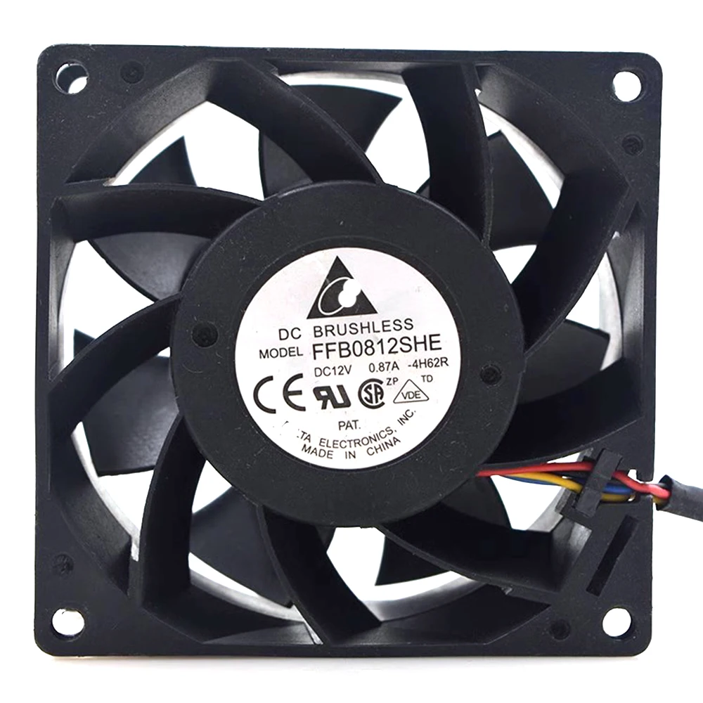 

New for Delta FFB0812SHE 12V 0.87A 8cm 80mm 8038 dual ball bearing cooling fan violence 80*80*38mm