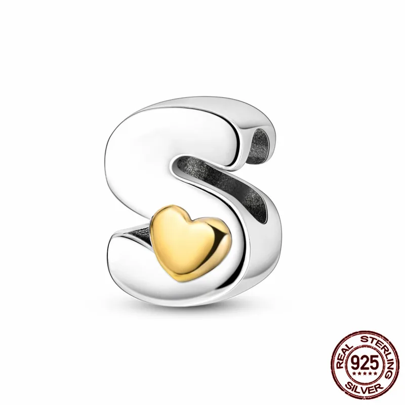 

This S925 sterling silver heart-shaped letter S charm paired with an original bracelet is a DIY jewelry gift perfect for women