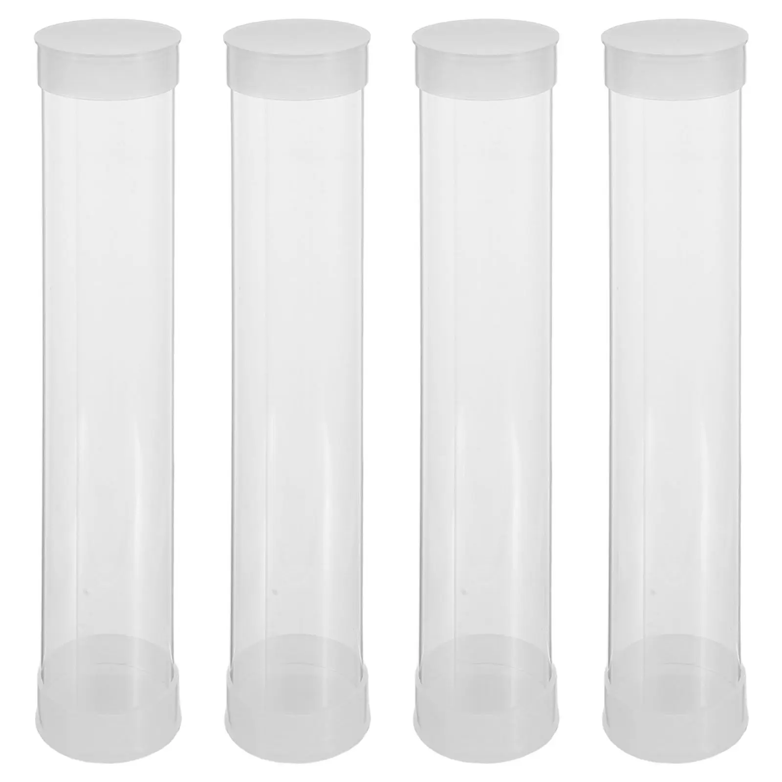 4Pcs Golf Ball Organizer Case Transparent Clear Storage Tubes Moisture-Resistant Display Holder for Practice Collection Desk