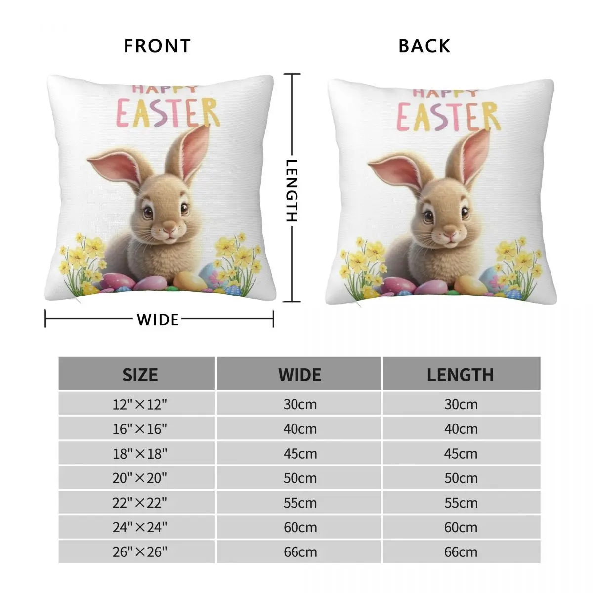 Happy Easter Bunny Pillow Cover Vintage Pillow Case For Sofa Bedroom Home Decor Cushion Cover Polyester Design Pillowcases Gift