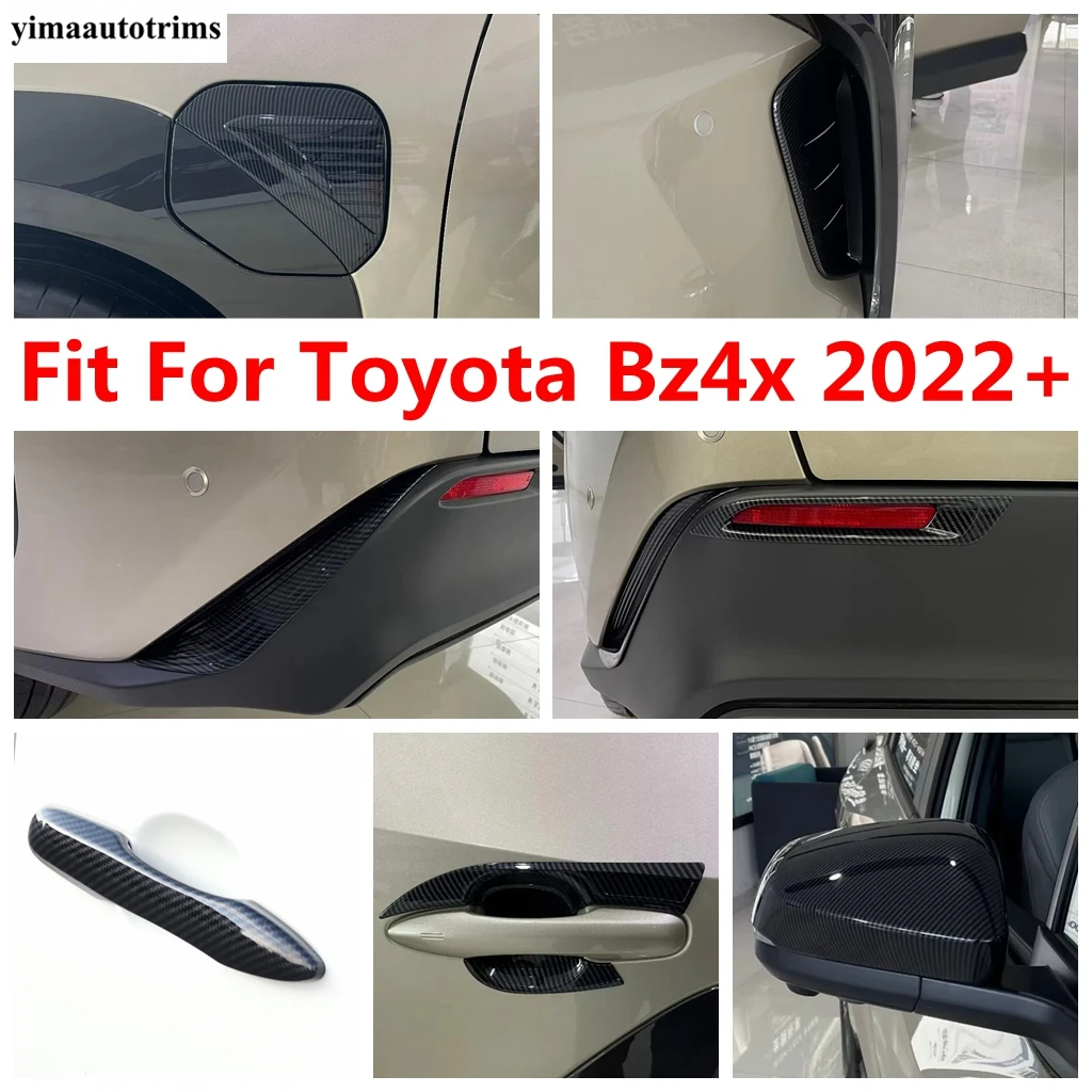 

Fog Light Lamp / Rearview Mirror / Door Handle Bowl /Fuel Tank Cap Cover Trim For Toyota Bz4x 2022 2023 Carbon Fiber Accessories