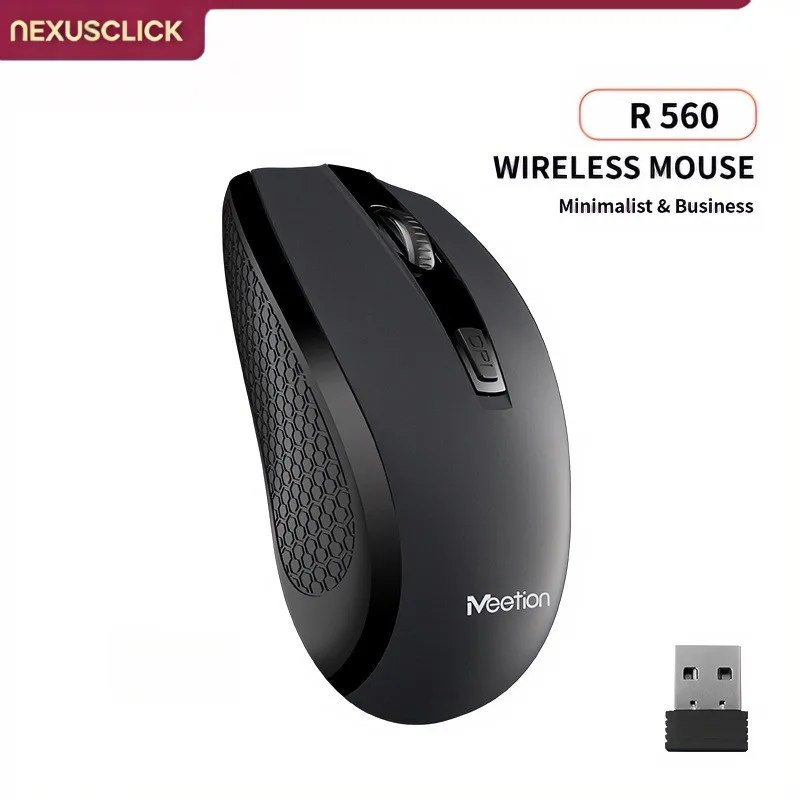 NexusClick Wireless Office Mouse,2.4G Ergonomic Portable Computer Mice with Adjustable 1600 DPI,Plug & Play,for Home Laptop Game
