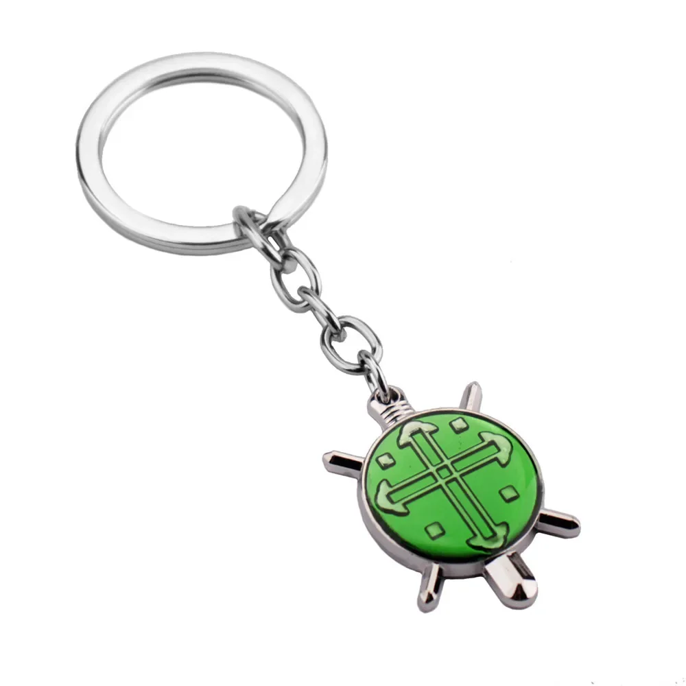 Hunter x Hunter GON FREECSS Cross Pendant Keychain for Men Women Red Green Color Enamel Metal Key Ring Fans Collectible Jewelry