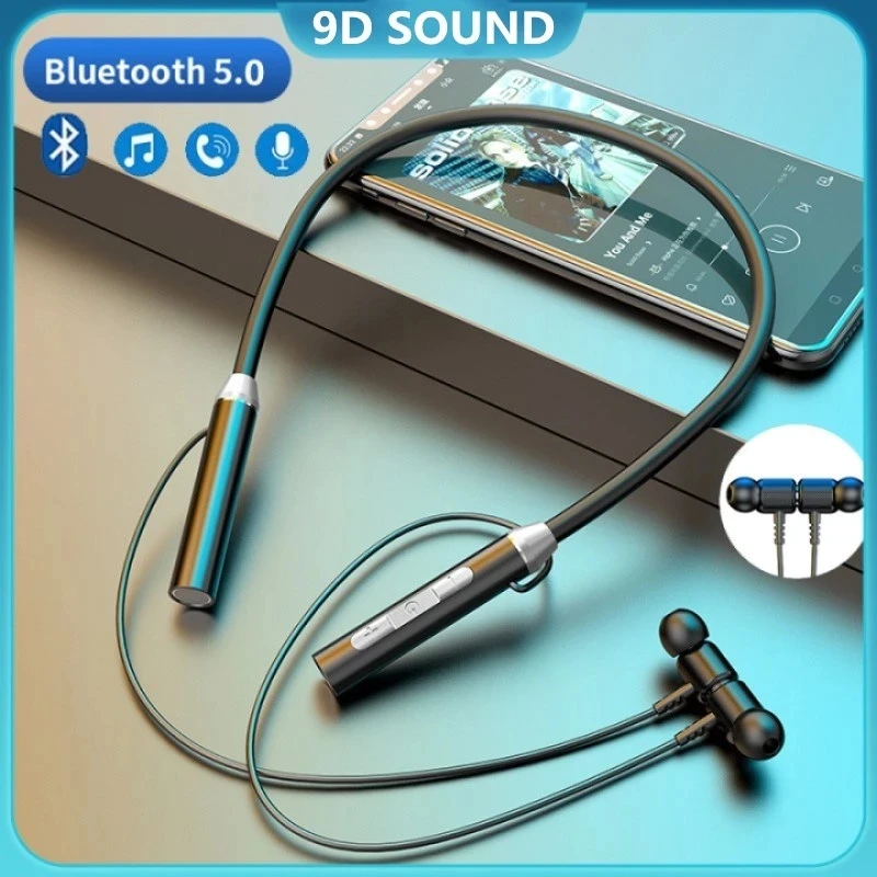 Wireless Headphones Bluetooth 5.0 Neckband Earphones Magnetic Sports Waterproof TWS Earbuds Blutooth Headset With Microphone Mic