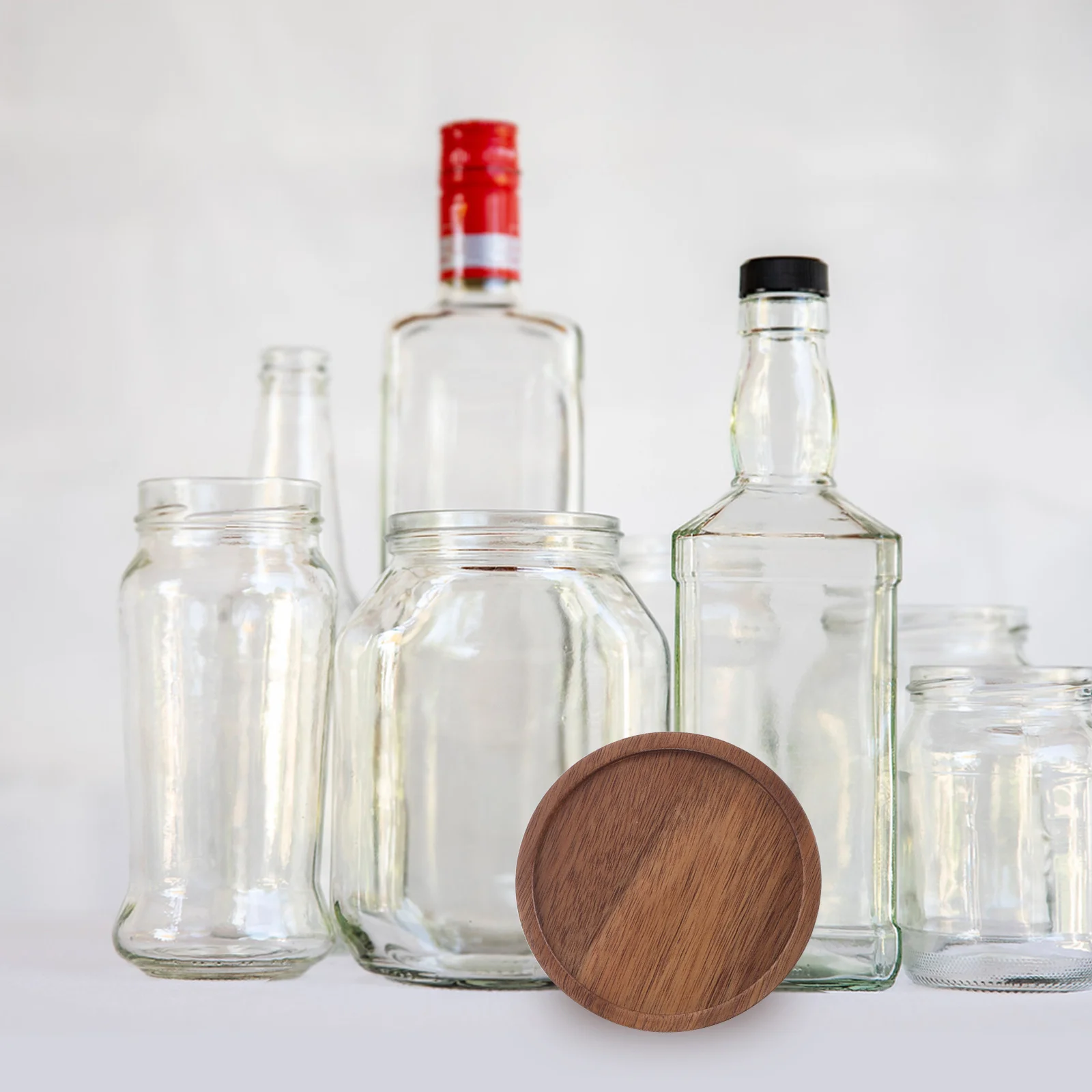 

4Pcs Acacia Wood Lids Airtight Seal for Glass Jars Kitchen Storage Spice Coffee Tea Wide Mouth Canister Lid Replacement