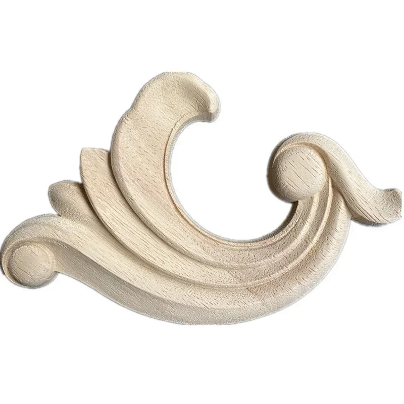 18cm Woodcarving Decal Wood Carved Wooden Crafts Corner Appliques Frame Wall Door Furniture Decorative Home Bathroom Furniture