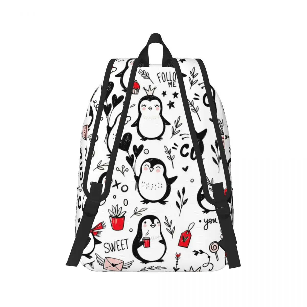 Love Penguins Backpack Daypack Large Capacity Kids BookBag School Bag Shoulder Bags for Men Women