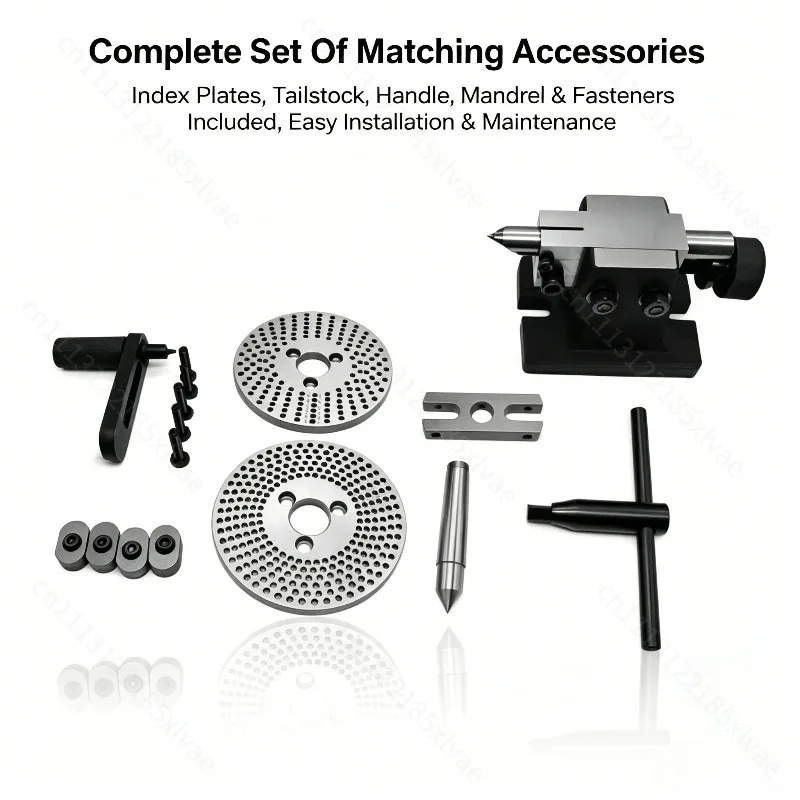 For High‑Precision Semi‑Universal Dividing Head 125mm, 3‑Jaw Chuck Milling Machining Tool for Workshop Processing