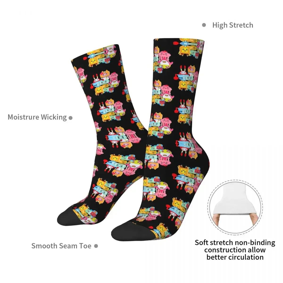 Chaussettes Rocky Lankybox Lanky Box pour hommes et femmes, bas absorbant la sueur Harajuku, chaussettes longues toutes saisons, accessoires pour cadeaux