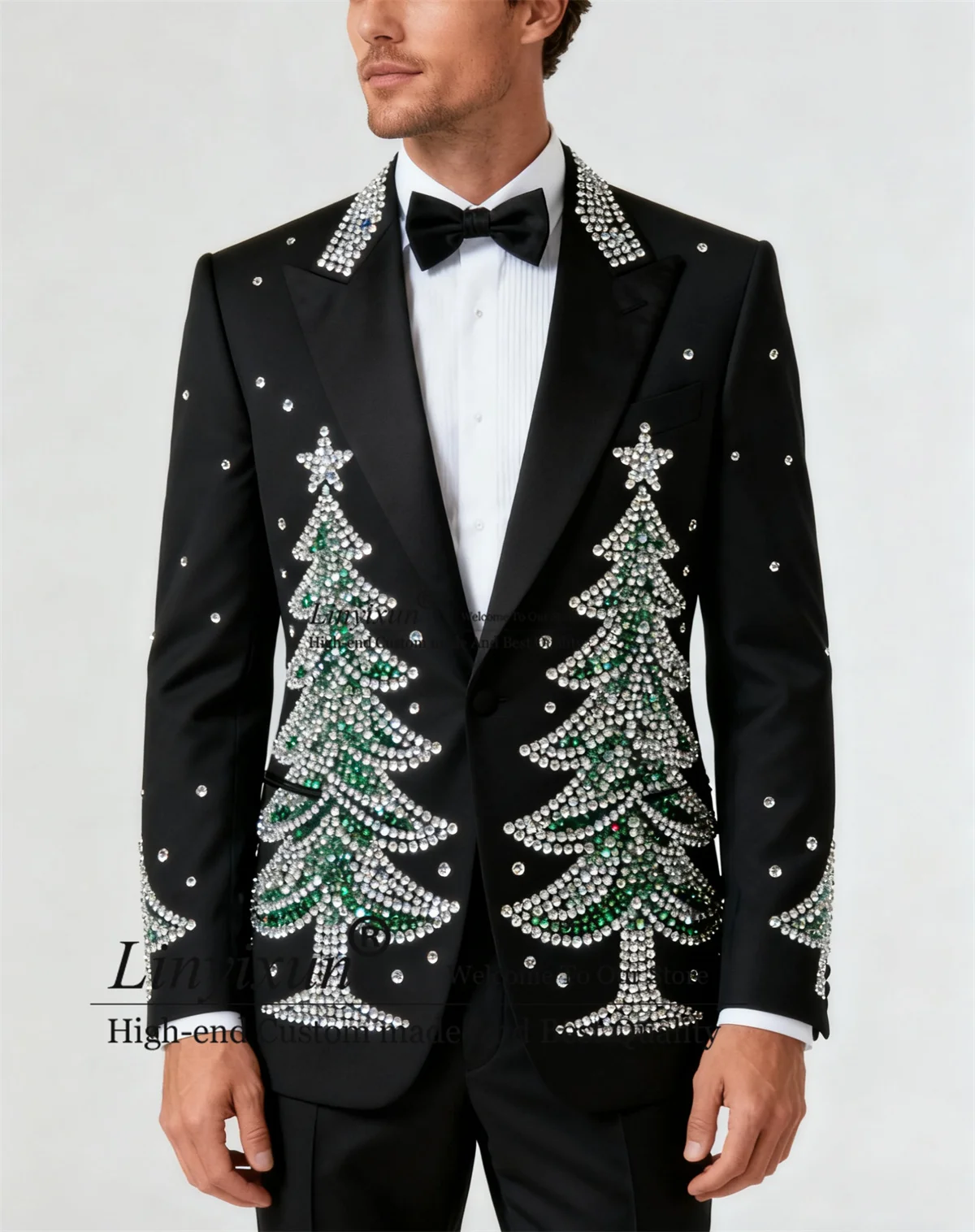 

Мужские костюмы с блестящим орнаментом и бриллиантами, свадебные смокинги по индивидуальному заказу, приталенные мужские пиджаки для жениха, вечерние комплекты из 2 предметов, костюм Homme