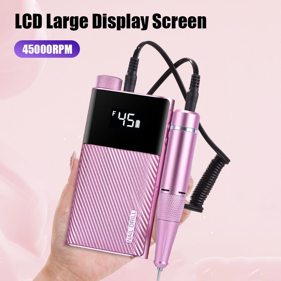 45000Rpm Nail Drill Machine Rechargeable Nail File Nails Accessories Gel Nail Polish Sander Professional Tool Manicure Set for W