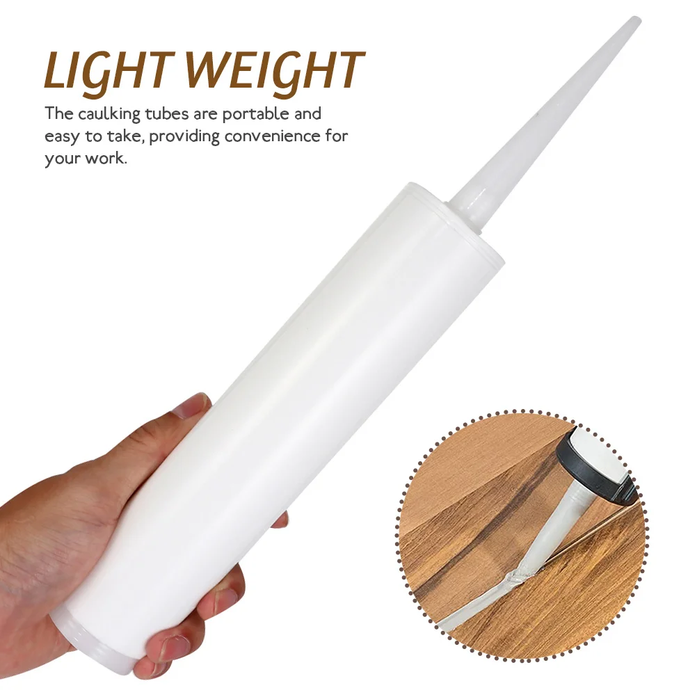 4 Pcs Plastic Bottle Rubber Empty Sealant Refillable Caulk Tubes Reusable