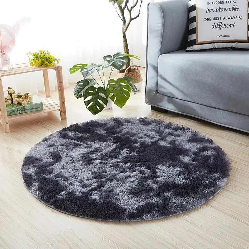 Vikama Modern simple silk wool circular carpet gradual tie-dye living room coffee table sofa silk wool large carpet