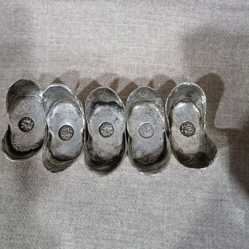 

Qing Dynasty Silver Ingot Ancient Coins Silver Ingots Qing Dynasty Fortune Prosperity Longevity Happiness Wealth Silver Ingots S