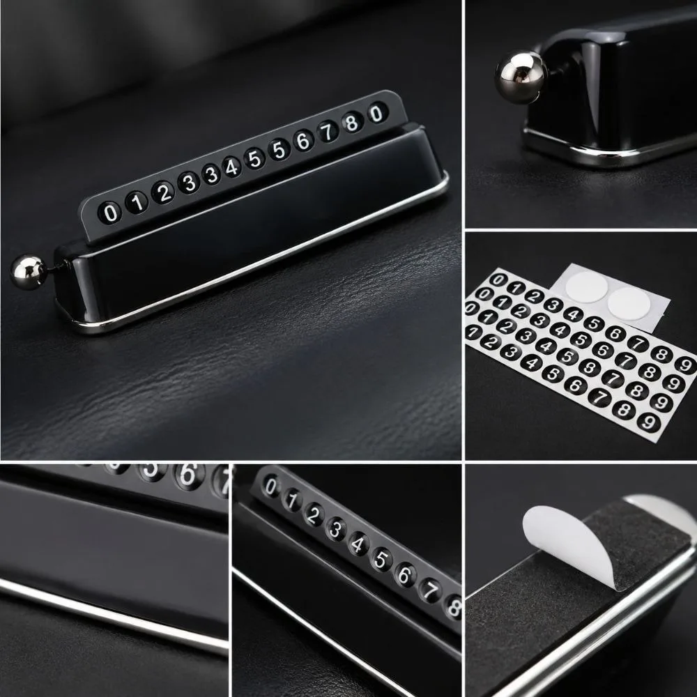 NEW Toaster Shape Temporary Number Plate Hidable ABS Number Sign Durable Heat-resistant Moving Plate Car Accessories
