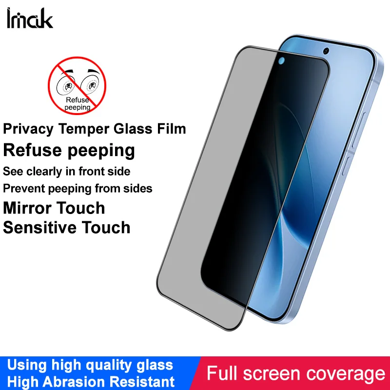 IMAK Privacy Tempered Glass for iQOO Z11 Turbo 5G Screen Protector Film Support Fingerprint