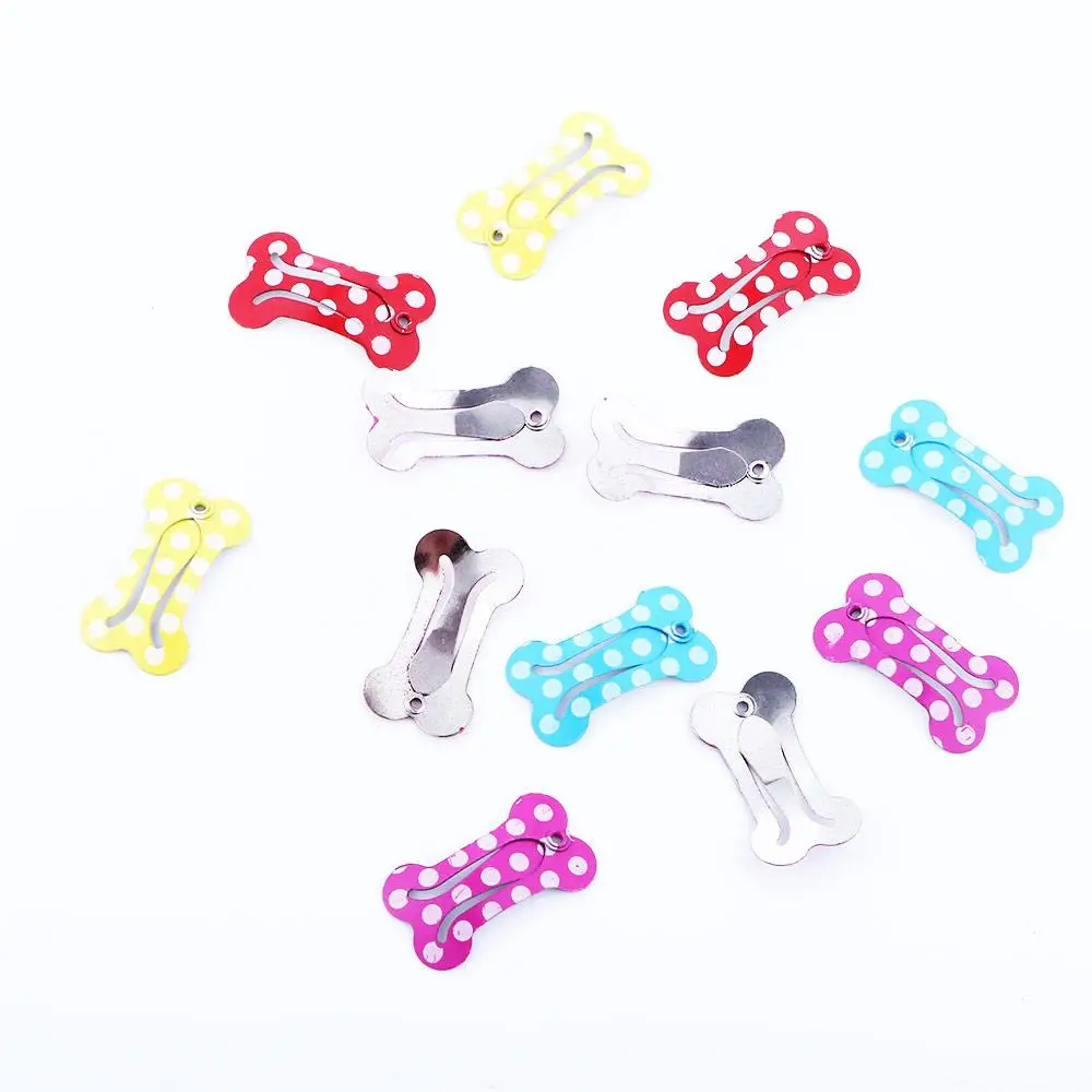 

Antirust 5 pcs/set for Small Dogs Bone Shape Cute Dot Pattern Dog Hair Clip Pet Hairpin Dog Supplies Puppy Grooming Accessories