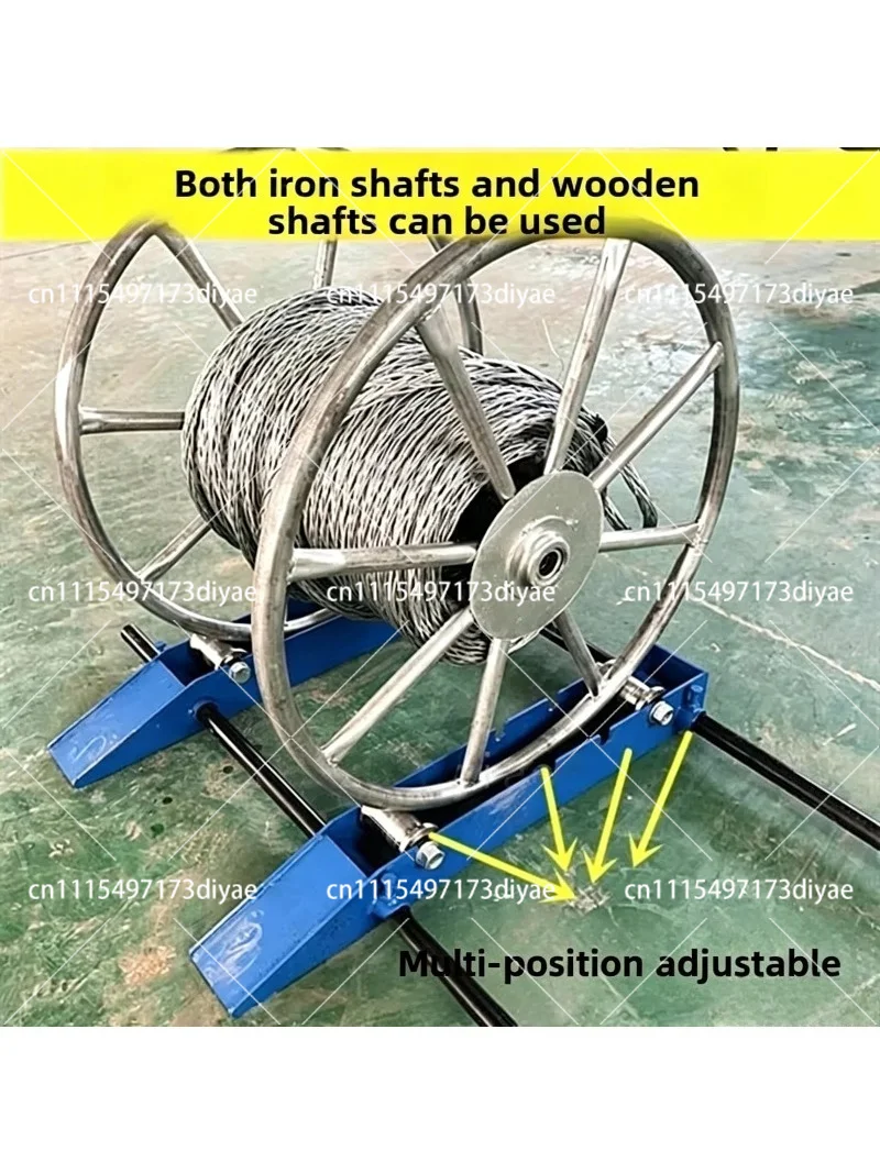 Small Pay-off Stand Steel Wheel Portable Horizontal Cable Optical Cable Tool Ground Rail Roller