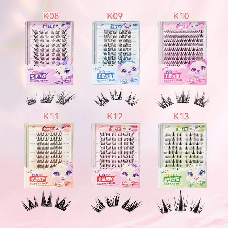 Yelix diy cluster cílios extensão de cílios naturais volume cílios individuais bandeja misturada cílios cluster natural cílios maquiagem