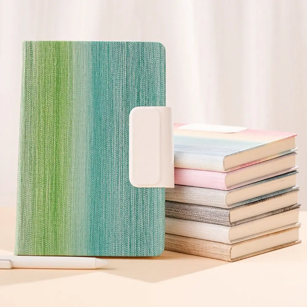 200 Pages A5 Notebook with Magnetic Buckle Thickened Paper Business Office Notepad PU Leather Cover Horizontal Line