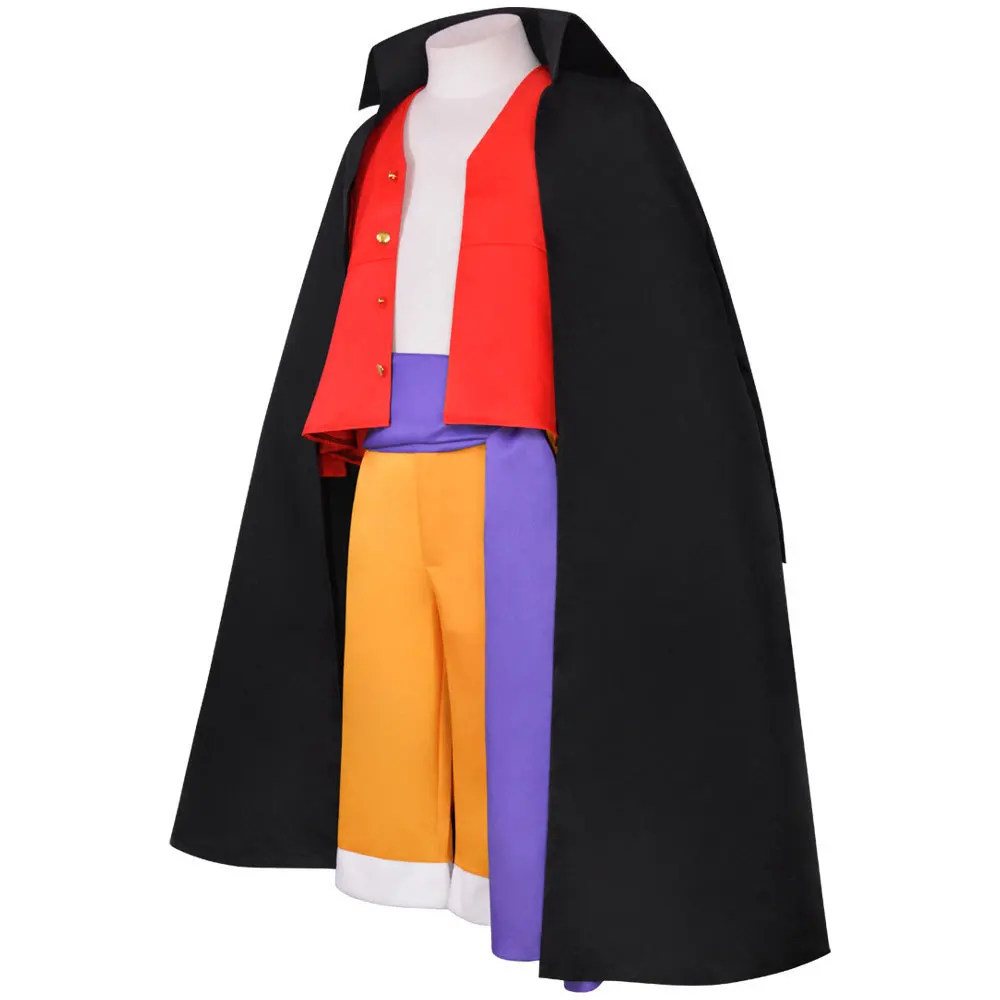 Anime Piece Pirate Luffy Cosplay Costumes Monkey D Sun God Two Years Later Cos Adult Kids Carnival Party Red Top Pants Suits Hat - view 3