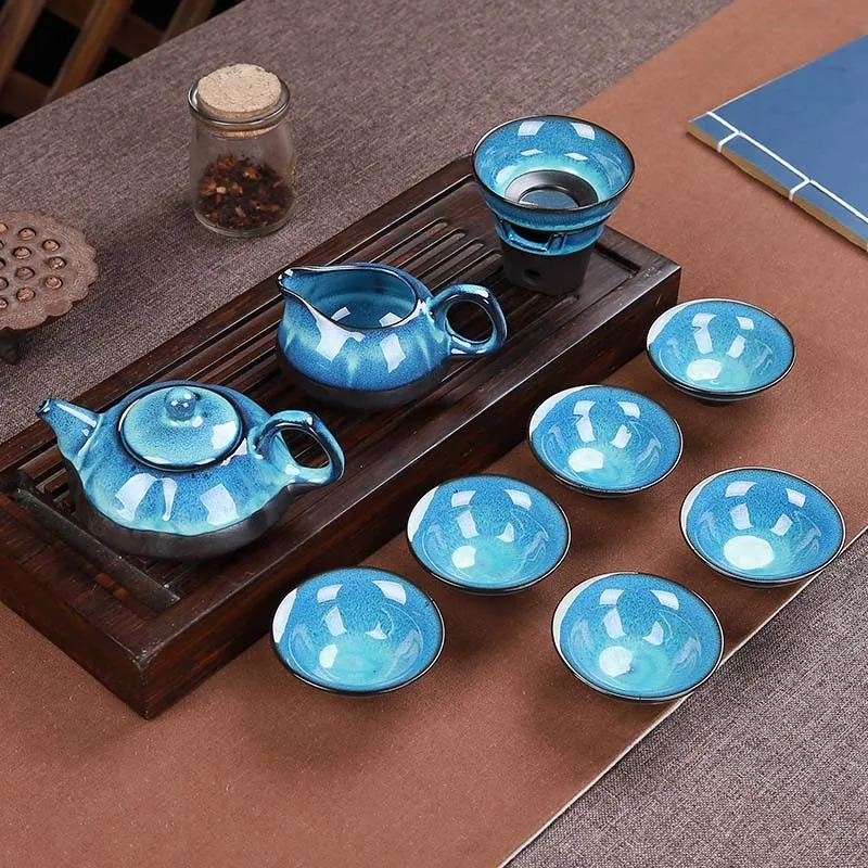 طقم شاي أسماك بورسلين يونيو إبريق شاي سيراميك غلاية كوب أدوات مشروبات الكونغ فو الصينية #2