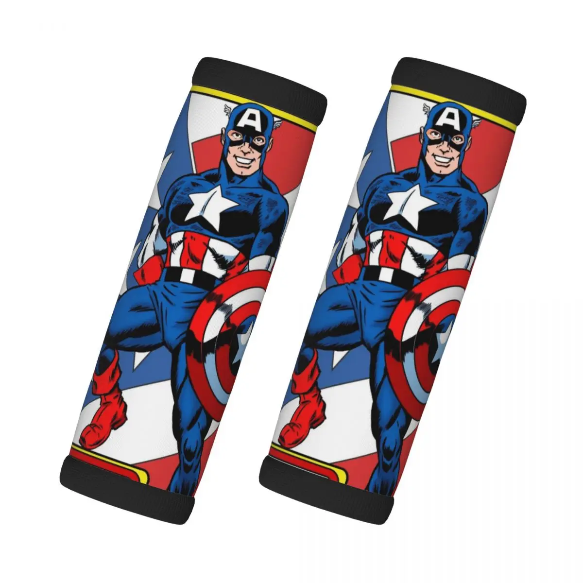 

Custom Superhero Captain America Luggage Handles Wrap Grips 2 Pcs Handle Grip For Travel Bag Luggage Suitcase Airplane Soft