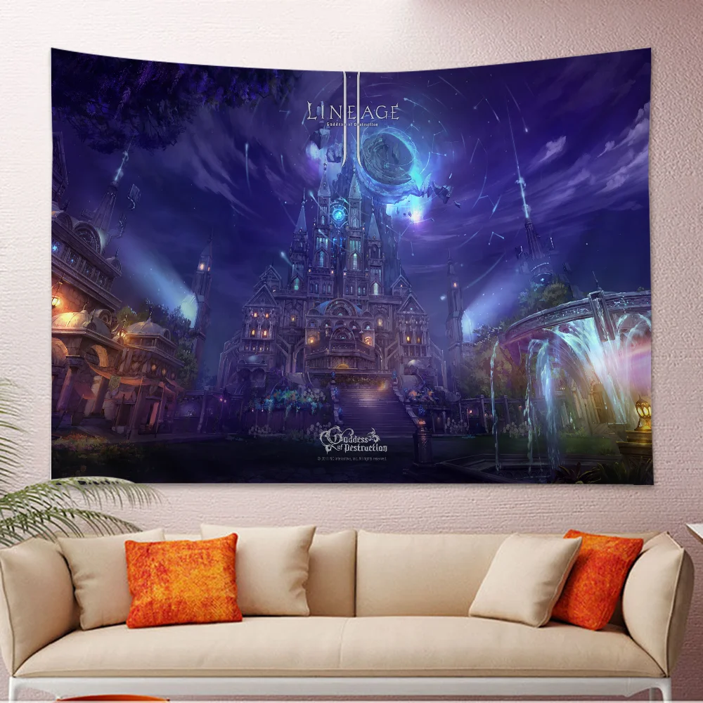 Lineage 2 Printed Large Wall Tapestry Hanging Tarot Hippie Wall Rugs Dorm Cheap Hippie Wall Hanging